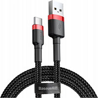 USB кабель Baseus Cafule Cable для зарядки и синхронизации Type-С, длина 2 метр (CATKLF-C09) Черный/Красный