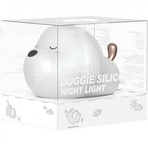 Ночник Baseus Cute Series Doggie Silicone Night Light (DGAM- B02) Белый - фото 4 - id-p211063654