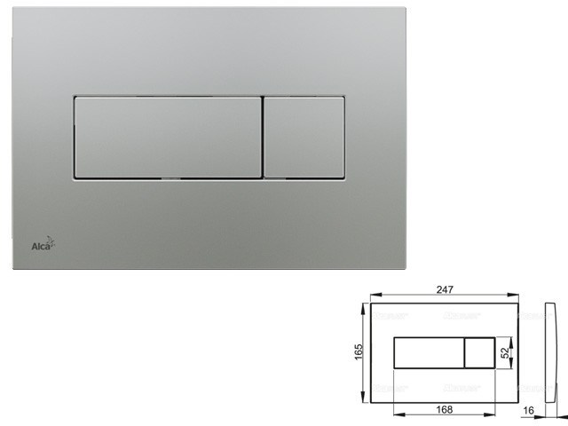 Кнопка управления для систем инсталляций (Хром-матовая), Alcaplast - фото 1 - id-p211073155