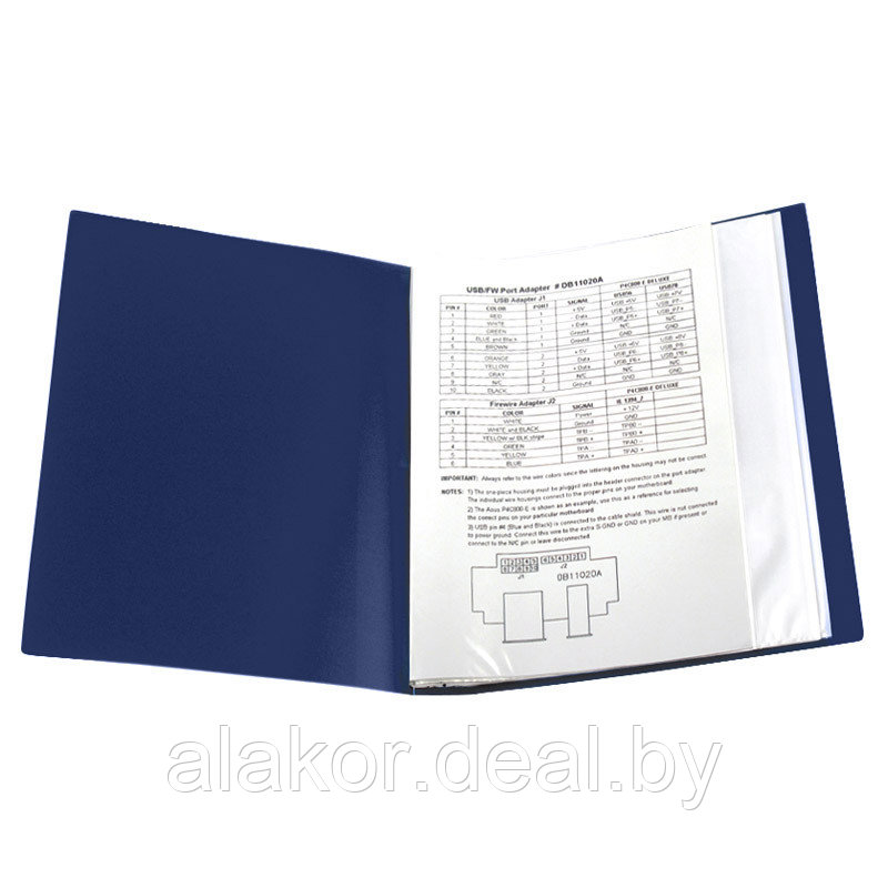 Папка на 30 файлов Axent 1030-02 А4, 30 файлов, синяя - фото 3 - id-p211073416