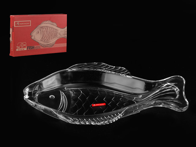 Блюдо стеклянное, овальное, 370х220 мм, Рыба (Fish), NORITAZEH - фото 1 - id-p211078872