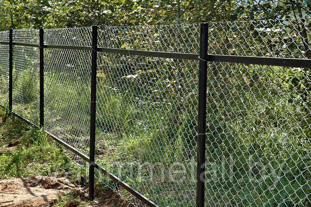 Забор из сетки рабицы, серый - фото 5 - id-p117061474