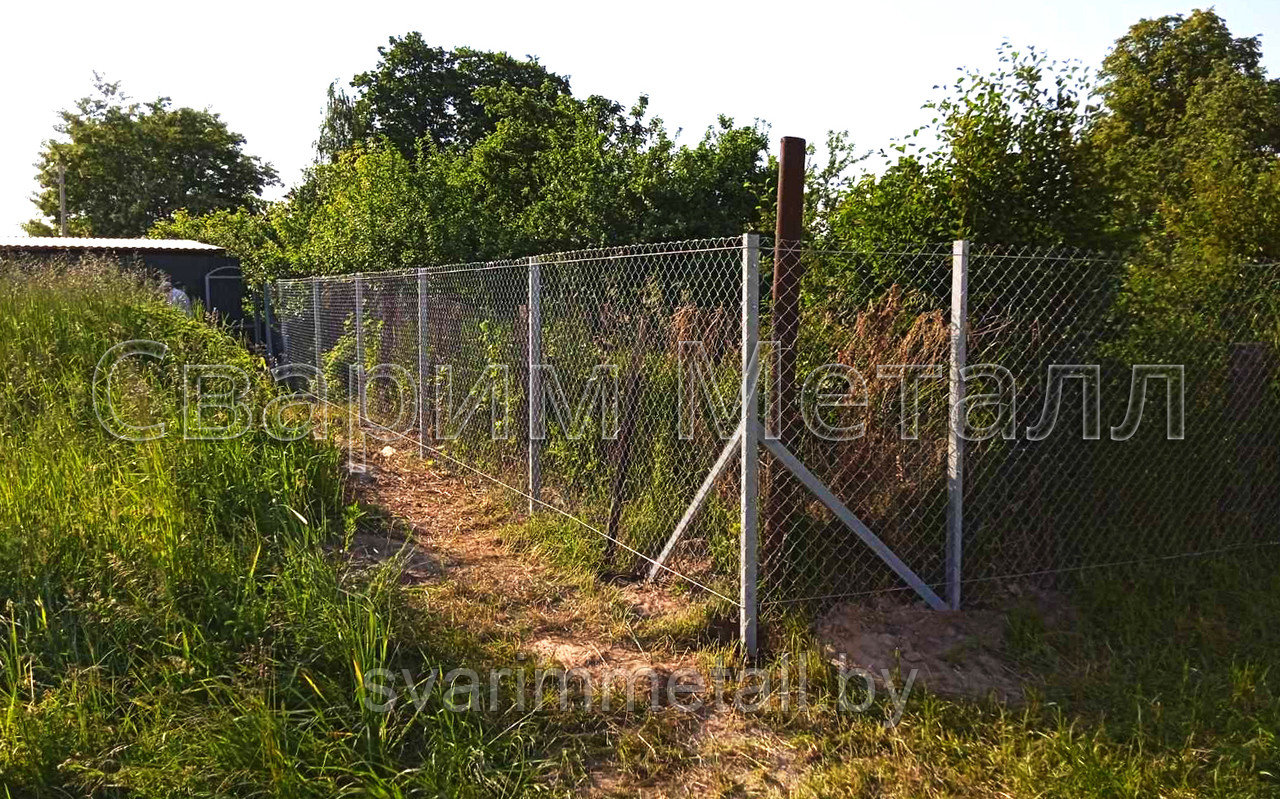 Забор из сетки рабицы, серый - фото 4 - id-p211088060