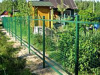 Забор из сетки рабицы, зеленый