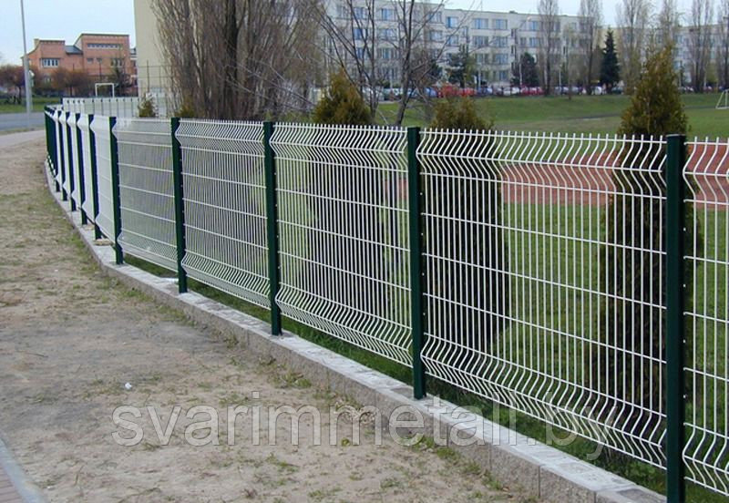 Забор из евро ограждения, 3D (3д), зеленый - фото 2 - id-p211088100