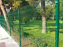 Забор из евро ограждения, 3D (3д), зеленый