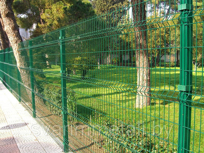 Забор из евро ограждения, 3D (3д), зеленый - фото 1 - id-p211088220