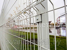 Забор из евро ограждения, 3D (3д), белый