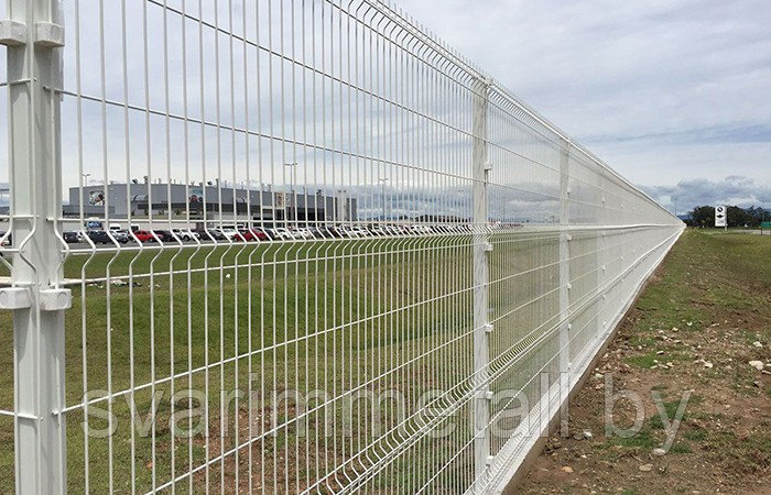 Забор из евро ограждения, 3D (3д), белый - фото 9 - id-p211088500