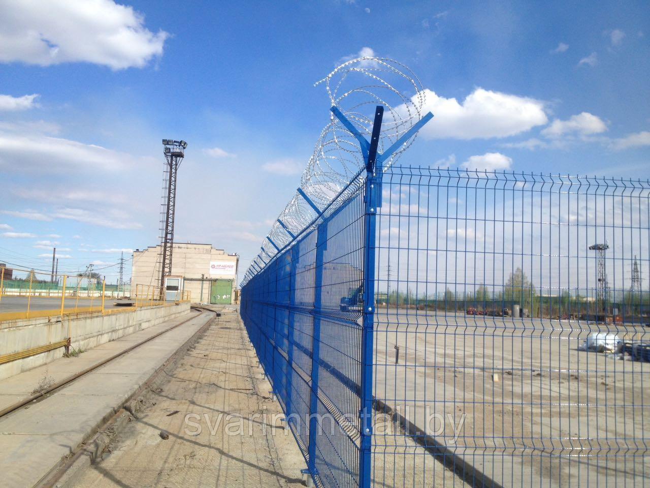 Забор из евро ограждения, 3D (3д), синий - фото 8 - id-p211088644