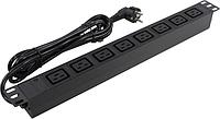 Exegate ServerPro PDU-19H015 Al-8C19-EU3 EX280873RUS Блок силовых розеток 19" чёрный 1U 8 розеток IEC-320-C19