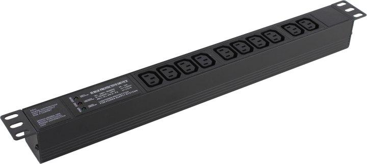 Exegate ServerPro PDU-19H004 Al-10C13-C14-SPD3 EX280862RUS Блок силовых розеток 19" чёрный 1U 10xIEC-320-C13 - фото 1 - id-p211091661