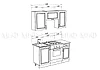 Кухонный гарнитур Констанция 1.5м - Компоновка 6 - Мускат (МИФ), фото 2