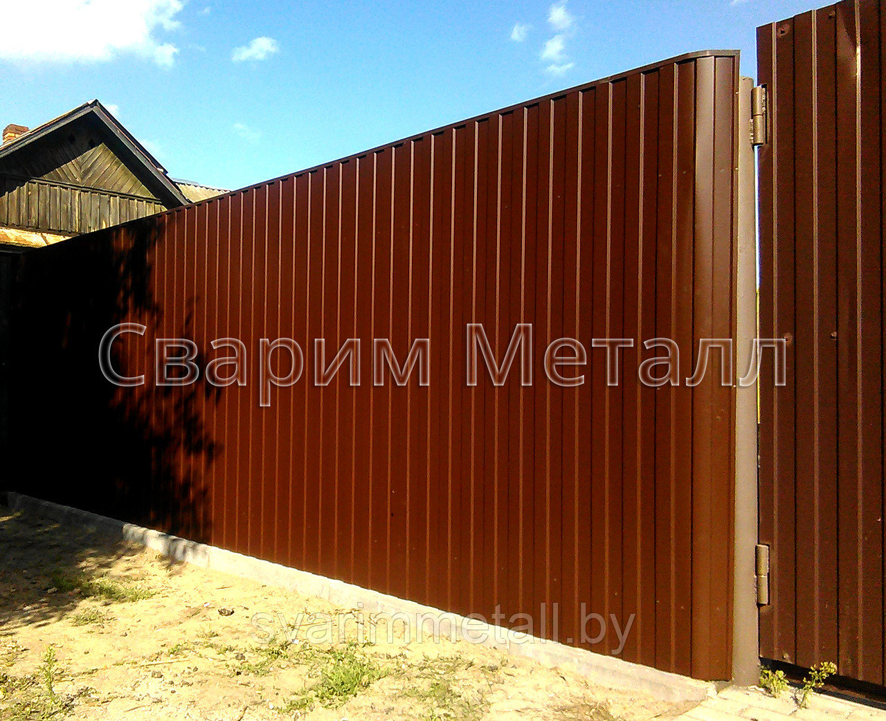 Забор из профлиста (профнастила), коричневый/шоколад - фото 1 - id-p211105523