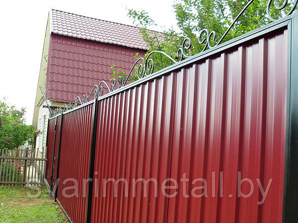 Забор из профлиста (профнастила), коричневый/шоколад - фото 9 - id-p211105523