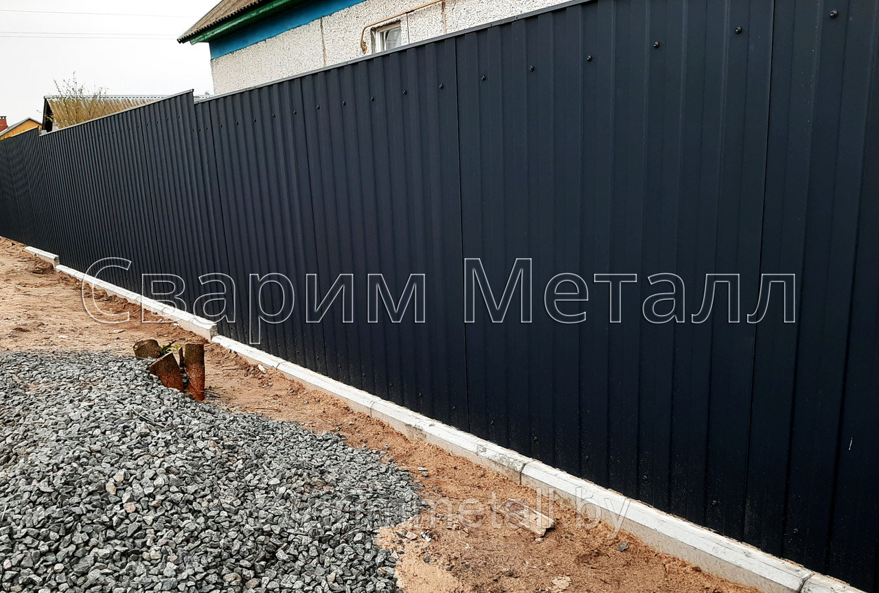 Забор из профлиста (профнастила), коричневый/шоколад - фото 3 - id-p211106129