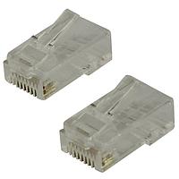 5bites US070A/US007A RJ-45 Коннектор Кат.5 (уп-ка 100шт) V со вставкой 50µ" под одножильный кабель