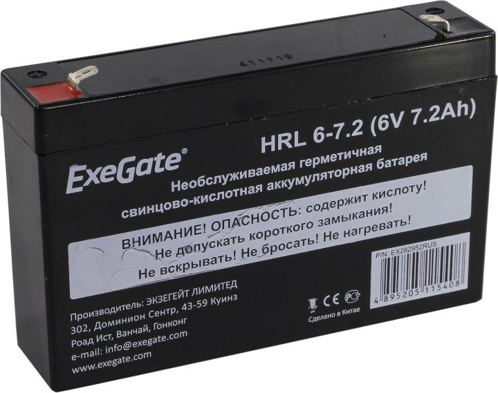 Аккумулятор Exegate HRL 6-7.2 (6V 7.2Ah) для UPS EX282952RUS - фото 1 - id-p211092056