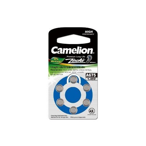 Camelion ZA675 BL-6 Mercury Free (A675-BP6(0%Hg), батарейка для слуховых аппаратов, 1.4 V,620mAh) (6 шт. в - фото 1 - id-p211090385