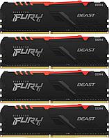 Память оперативная Kingston KF426C16BBAK4/32 32GB 2666MHz DDR4 CL16 DIMM (Kit of 4) FURY Beast RGB