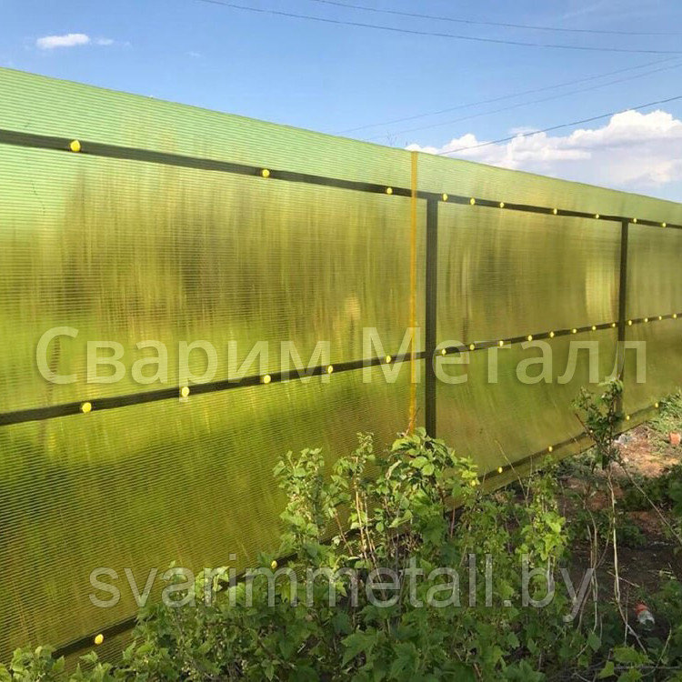 Забор из поликарбоната, желтый - фото 1 - id-p211128283