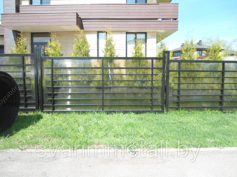 Забор из поликарбоната, желтый - фото 9 - id-p211128283