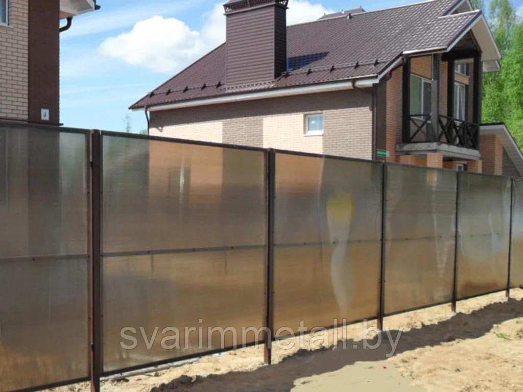 Забор из поликарбоната, бронза/оранжевый - фото 6 - id-p211136380