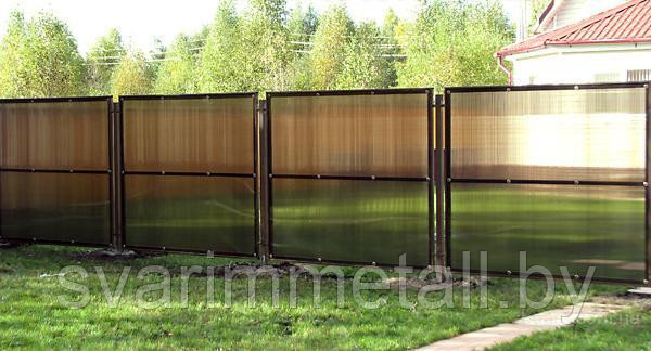 Забор из поликарбоната, бронза/оранжевый - фото 4 - id-p211137473
