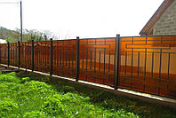Забор из поликарбоната, бронза/оранжевый
