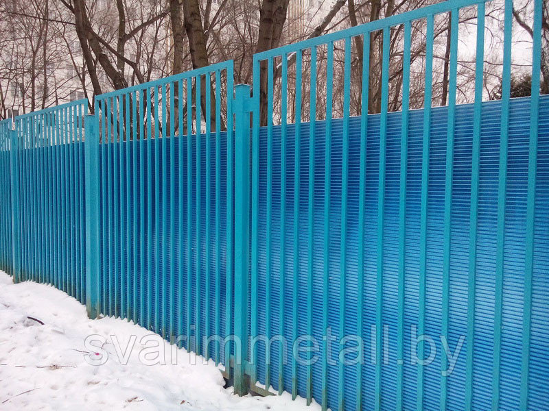 Забор из поликарбоната, синий - фото 8 - id-p211144344