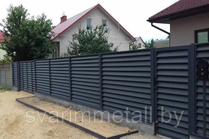 Забор жалюзи, черный - фото 1 - id-p211164797