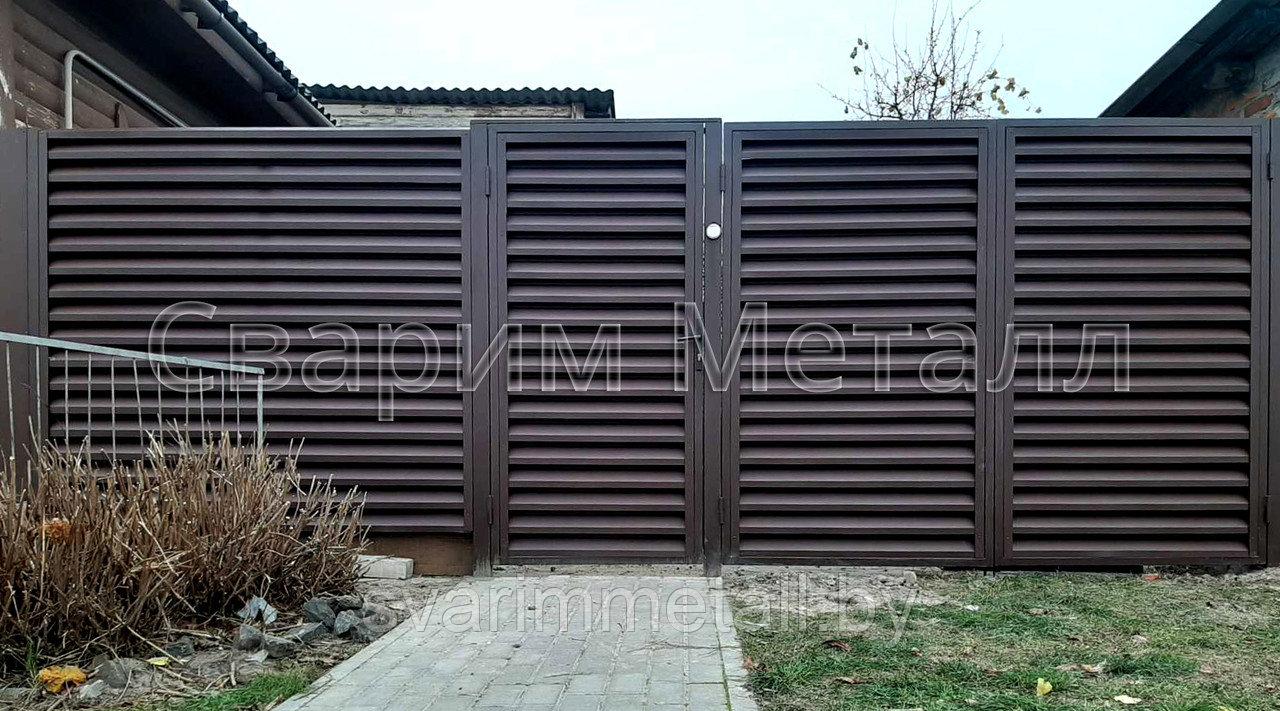Забор жалюзи, коричневый - фото 1 - id-p211165643