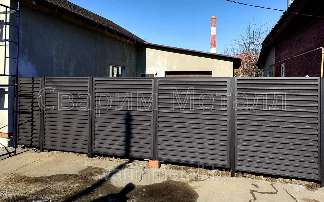 Забор жалюзи, коричневый - фото 2 - id-p211165643