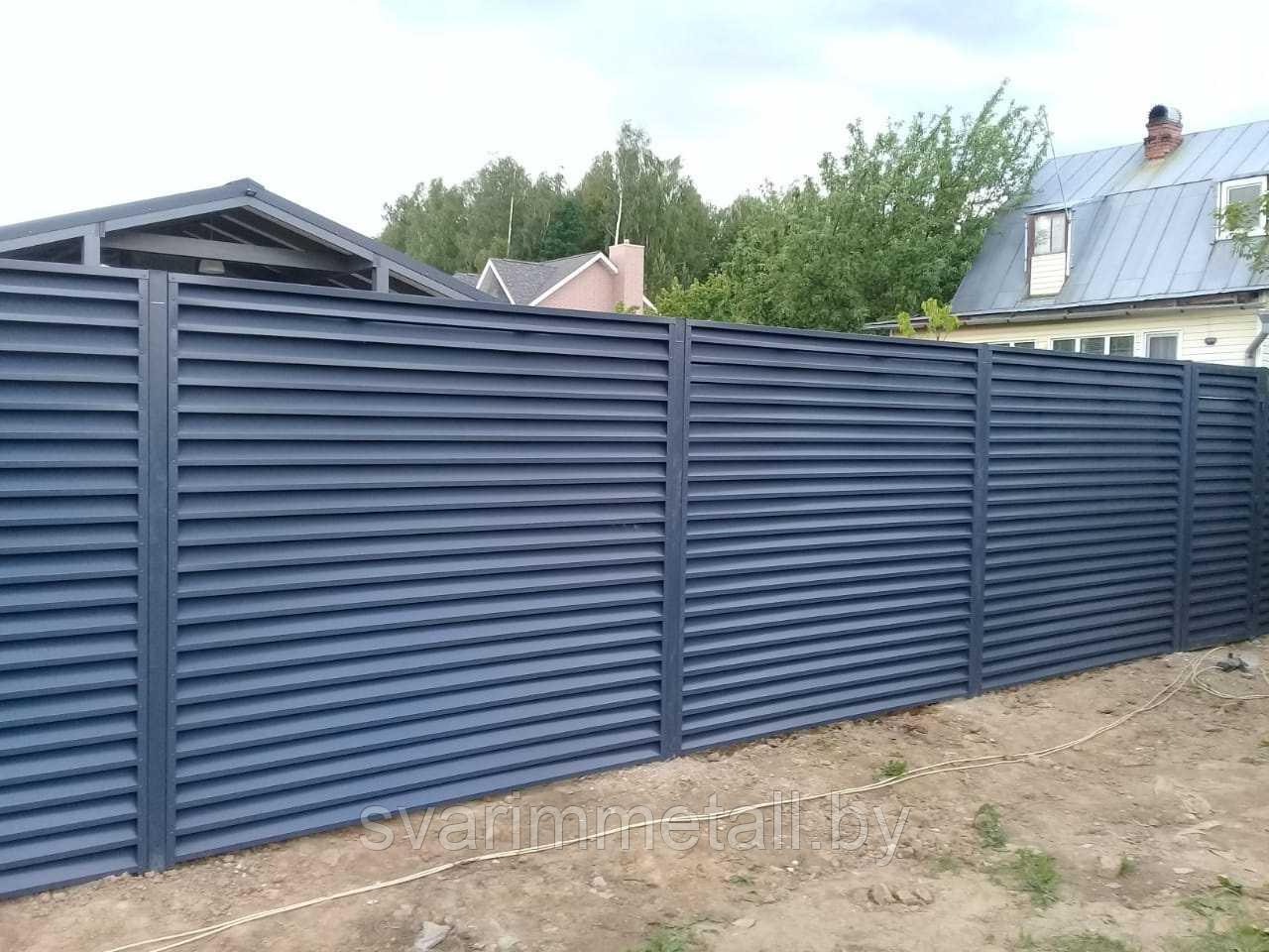 Забор жалюзи, коричневый - фото 5 - id-p211165643