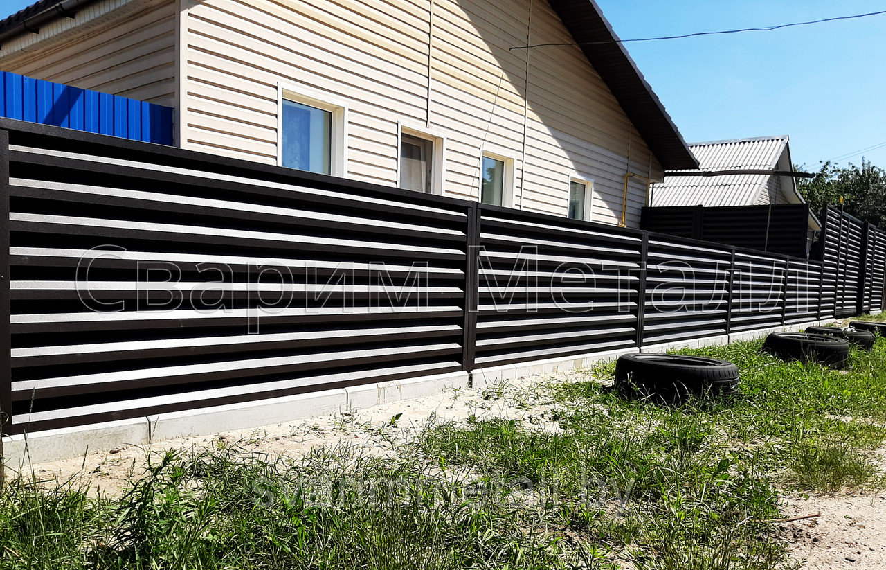 Забор жалюзи, коричневый - фото 6 - id-p211165643
