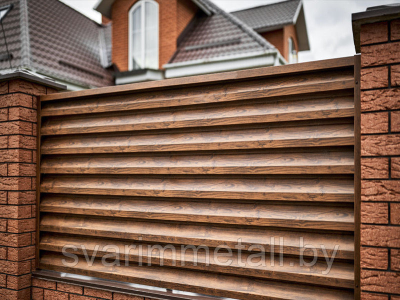 Забор жалюзи, коричневый - фото 10 - id-p211165643