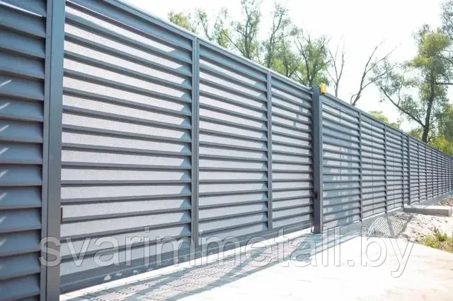 Забор жалюзи, серый - фото 1 - id-p211165715