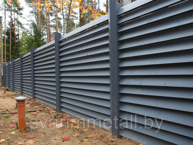 Забор жалюзи, серый - фото 9 - id-p211165715