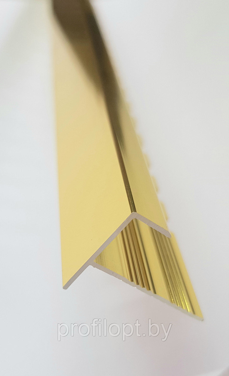 F профиль для плитки алюминиевый 10 мм, Золото,  270 см