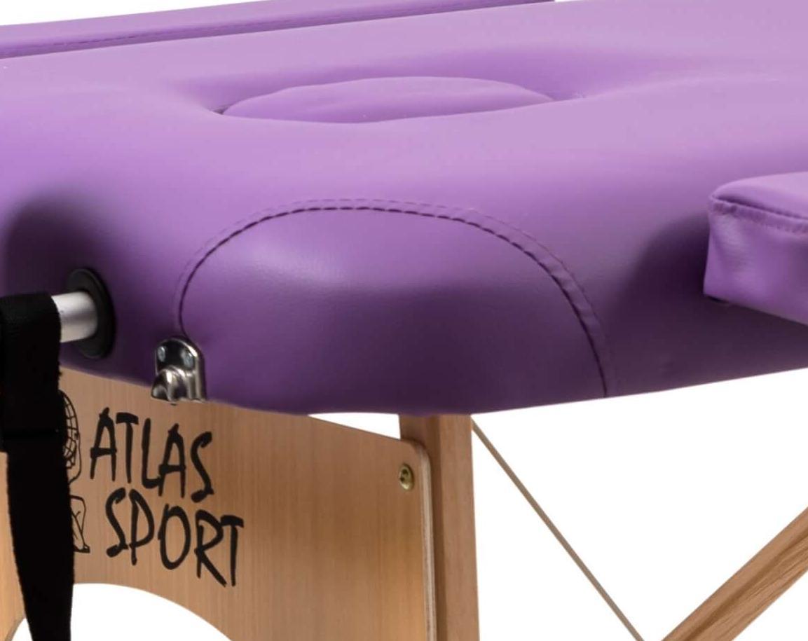 Массажный стол Atlas Sport складной 2-с деревянный 70 см. + сумка (фиолетовый) - фото 4 - id-p211165806