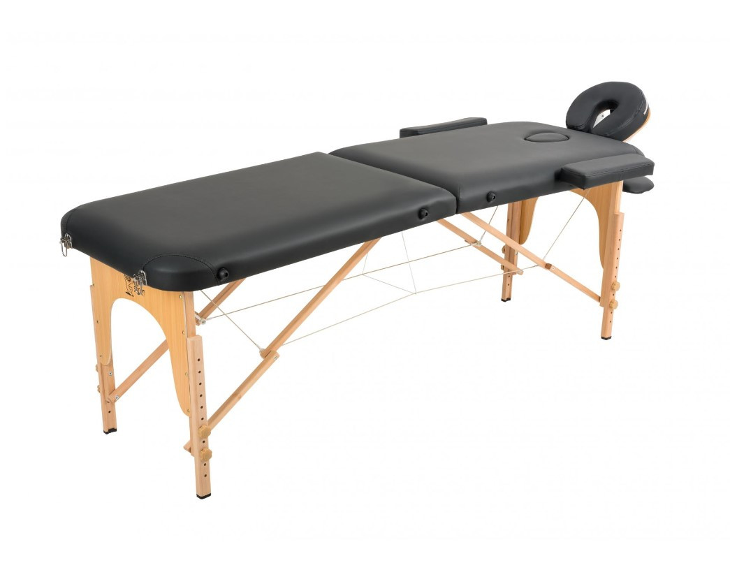Массажный стол Atlas Sport складной 2-с деревянный 60 см. + сумка (черный) - фото 1 - id-p211165808