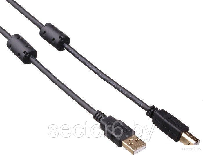 Кабель ExeGate USB 2.0 Pro AM-BM 3м 2 фильтра [EX138947RUS] - фото 1 - id-p211169570