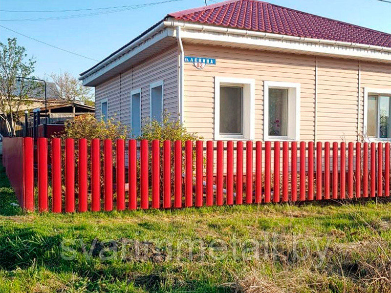 Забор из евроштакетника (металлоштакетник), коричневый/шоколад - фото 8 - id-p211169786