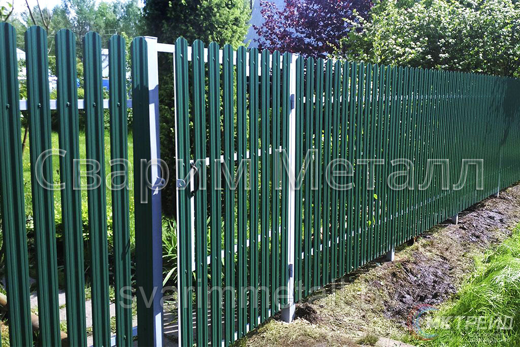 Забор из евроштакетника (металлоштакетник), коричневый/шоколад - фото 4 - id-p211169820