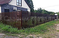 Забор из евроштакетника (металлоштакетник), коричневый/шоколад