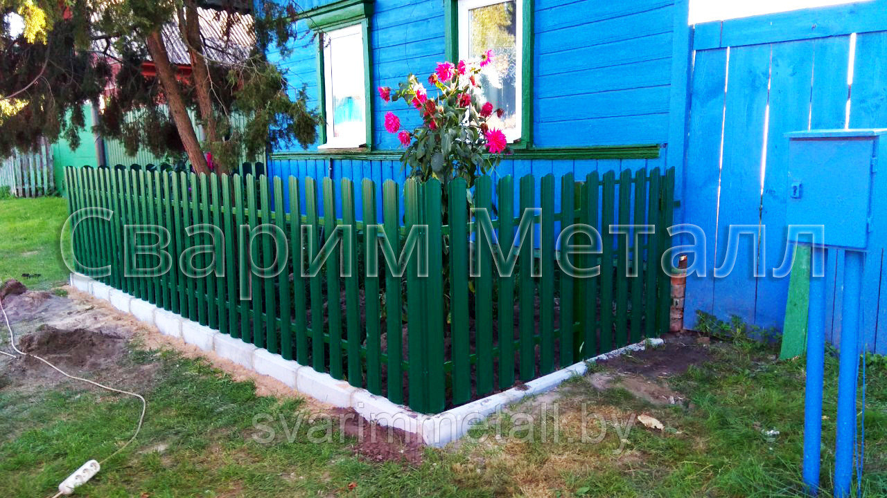 Забор из евроштакетника (металлоштакетник), синий - фото 7 - id-p211169848