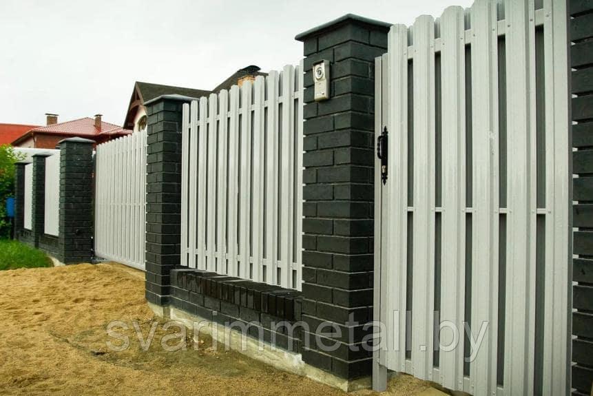 Забор из евроштакетника (металлоштакетник), белый - фото 2 - id-p211169897