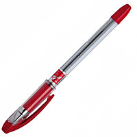 Шариковая ручка на масляной основе, красная "Maxriter", тонированный корпус, игольчатый наконечник, резиновый