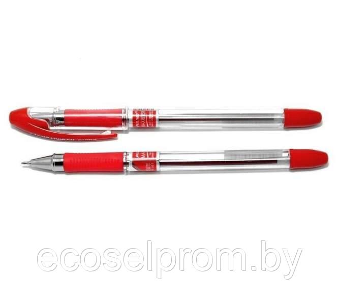 Шариковая ручка на масляной основе, красная "Maxriter", тонированный корпус, игольчатый наконечник, резиновый - фото 3 - id-p211170070