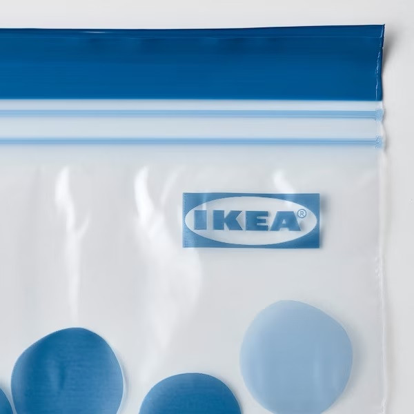 IKEA/ ИСТАД пакет закрывающийся, рисунок/голубой,1 литр 25шт - фото 4 - id-p211171393